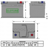 Batterie clôture renforcée 12 V - 50 Ah