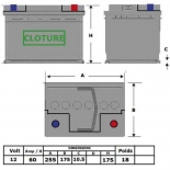 Batterie clôture renforcée 12 V - 60 Ah