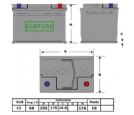 Batterie clôture renforcée 12 V - 60 Ah